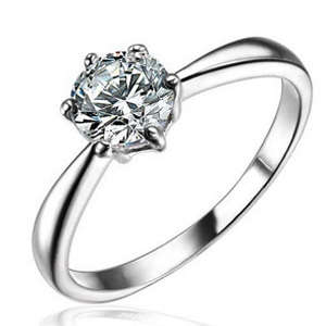 SOLID 9KT WHITE GOLD 1.0 ct DIAMOND RING Sz US 8