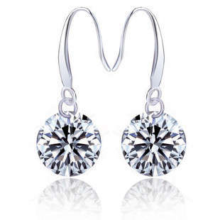 FEMININE 2.0 ct Simulated Diamonds 925 SILVER EARRINGS