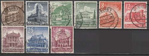 Germany 1940 Mi# 751-759 Buildings, set, used