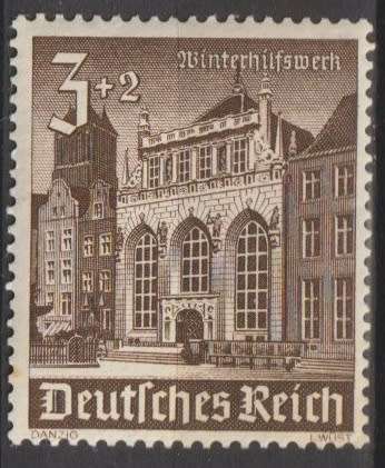 Germany 1940 Mi# 751 Buildings, 3+2Pf, mint**, never hinged