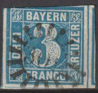 Bavaria 1850 Mi2II Plate 5 used