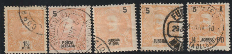 1898 Various Portuguese colonies, selection, King Carlos orange