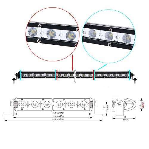 64cm Led Bar Slimline 24LED (72W)