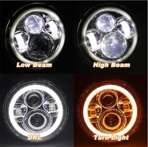 7 inch Led Headlights Full angel eye (Pair) Fits Jeep/Golf And More