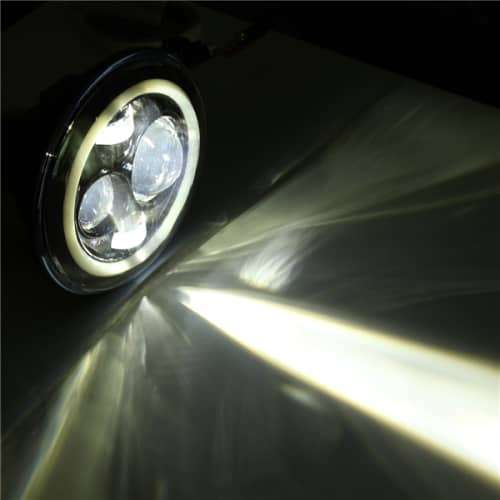 7 inch Led Headlights Full angel eye (Pair) Fits Jeep/Golf And More