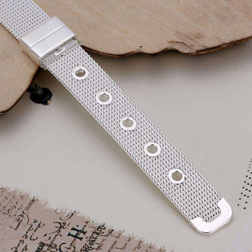 Beautiful! New 925 sterling silver filled belt style ladies bracelet, adjustable,9mm wide-Exquisite!