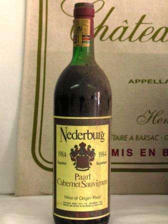 1984 NEDERBURG PAARL CABERNET SAUVIGNON - SUPERIOR Certified.