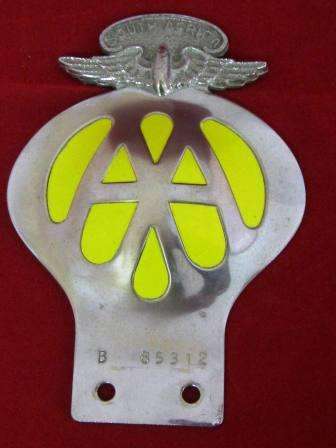 AA METAL BADGE - NUMBERED - BEAUTIFUL CONDITION
