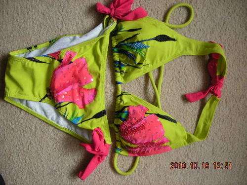 ladies  colorful floral print  with beads on bra  fit for size 30--34
