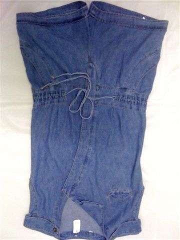 Ladies denim jumpsuit with special shape fly   for size 30--32