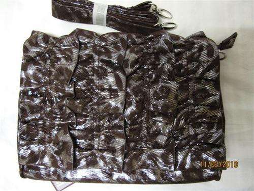 Ladies brown    bag with silver print- ON SALE