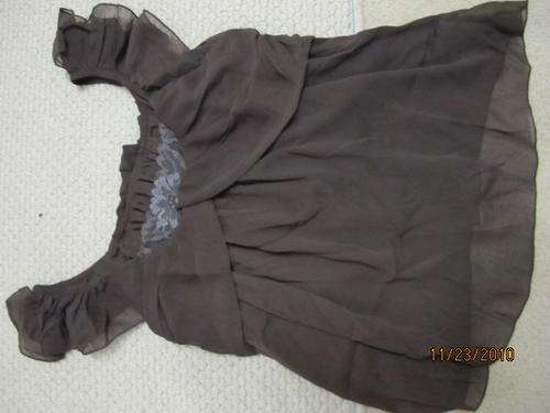 fashion chiffon   top    -    fit for size 30---34- brown  color