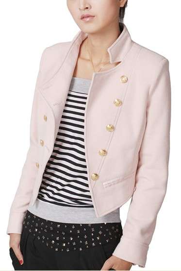 Fashion crop jacket pink  - fit for size 32- 34 -- fully lined .
