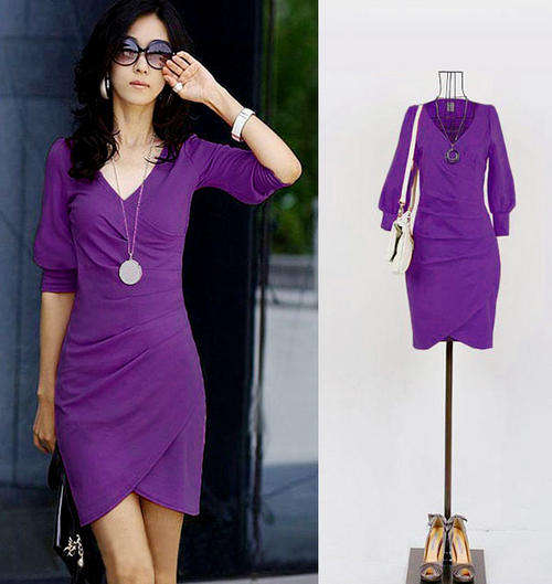 Ladies  dress- bright  purple  -    fit for size 34---36- NEW ARRIVAL