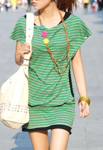 Mock 2pcs single jersey  dress  - fit for size 32--34 -