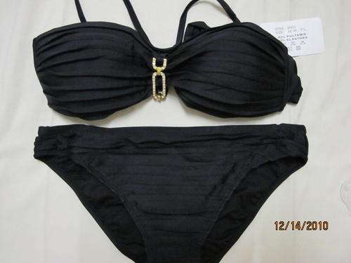 Fashion black swimwear   - fit for size 32 -34   with pleats and diamonte details