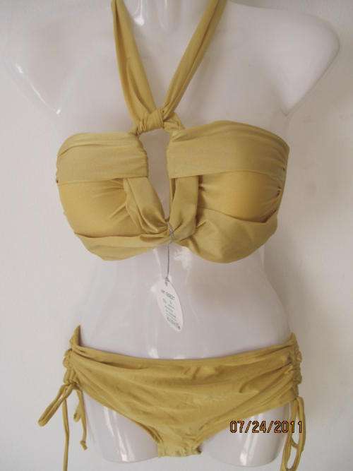 Ladies yellow with silver spray -shinning under sunshine  fit for size 34