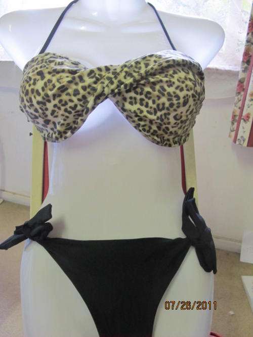 ladies leopard print bikini  - -size 34-bra pad