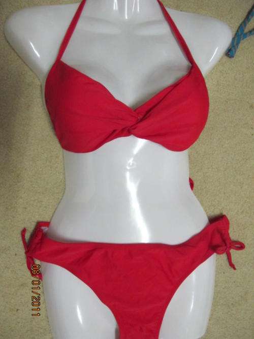 ladies red twist  swim costume -  2chillies-Orinal price $29.95 -SA size36