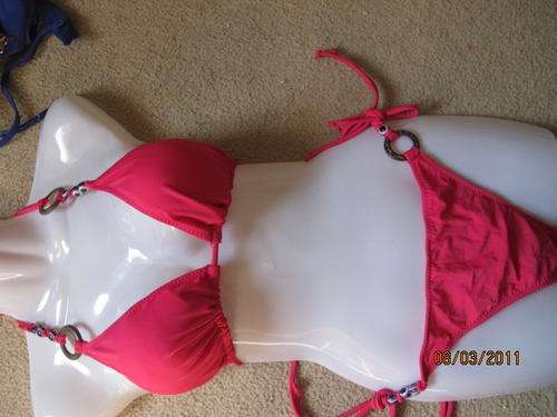ladies bikini red with beads details- size 34- pad