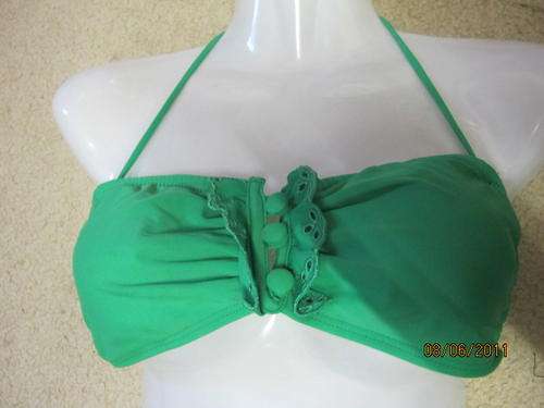 Ladies green bikini size 34 - front with three buttons