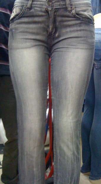 Ladies Fashion denim  grey color with hem zip open   size 36-ON SALE