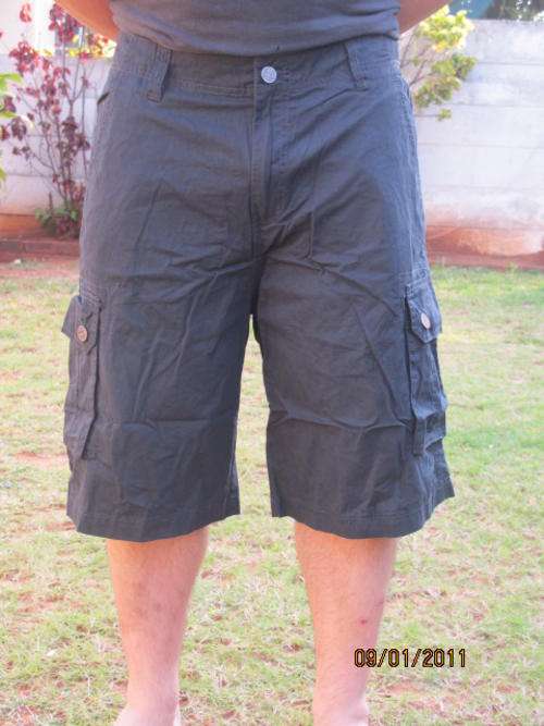 Men's authenic wash 100% cotton  twill  cargo pocket short charcoal  size 38 - Crazy price R85