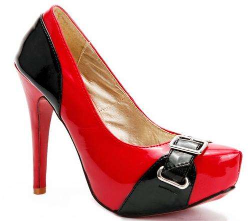 Ladies Shoes red/black color contrast- size 38( SA size 4) -ship from Durban