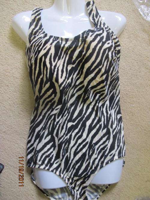 ladies zebra  print swim costume  fit for size 36-38 cup E-F