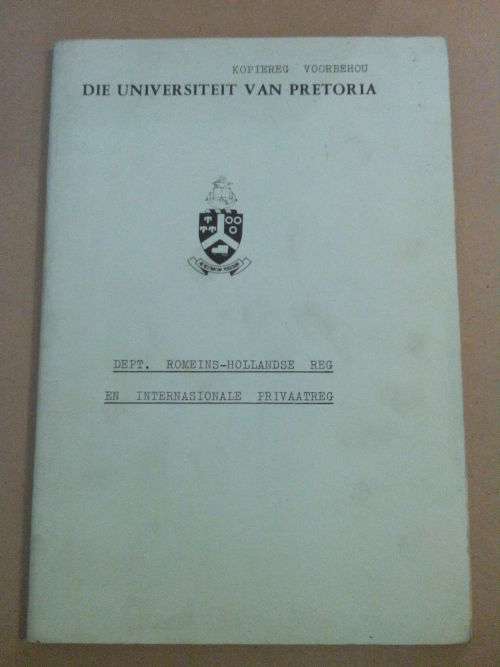 Dept. Romeins-Hollandse Reg en Internasionale Privaatreg