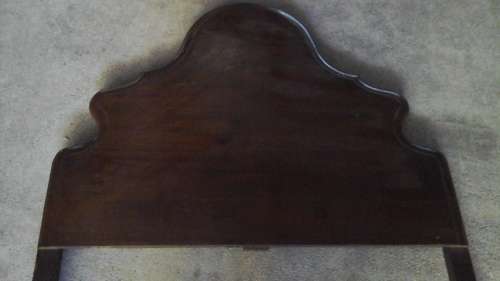 LOOKING FOR A STURDY SINGLE BED AN IMBUIA CARVED DETAILED HEAD BOARD WITH A SLATTED WOOD BASE.