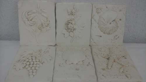 SIX FABULOUS VINTAGE CERAMIC WALL PLAQUES WITH STUNNING PICTURES.  INCREDIBLE!