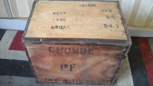 ABSOLUTELY TERRIFIC VINTAGE MALAWI PRODUCE WOODEN CRATE.  FANTASTIC PIECE!
