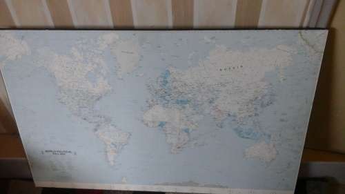 WOW!!! A VINTAGE BLOCK MOUNTED MAP. SLIGHTLY FADED WITH AGE. WOULD LOOK GOOD IN A PUB