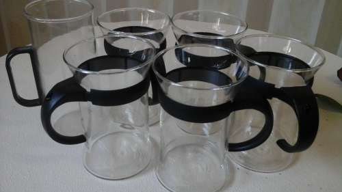 TERRIFIC SET OF SIX LATTE/ COFFEE CUPS. THEY LOOK STUNNING AND ARE ABSOLUTELY AWESOME & USEFUL!