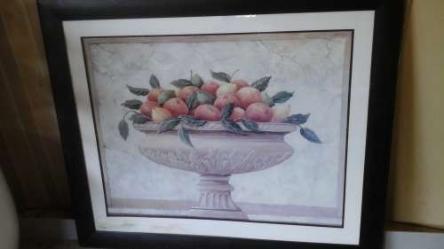 THIS EXTREMELY LARGE FRAMED WITH GLASS PRINT OF A BOWL OF FRUIT WOULD BE PERFECT FOR ANY WALL