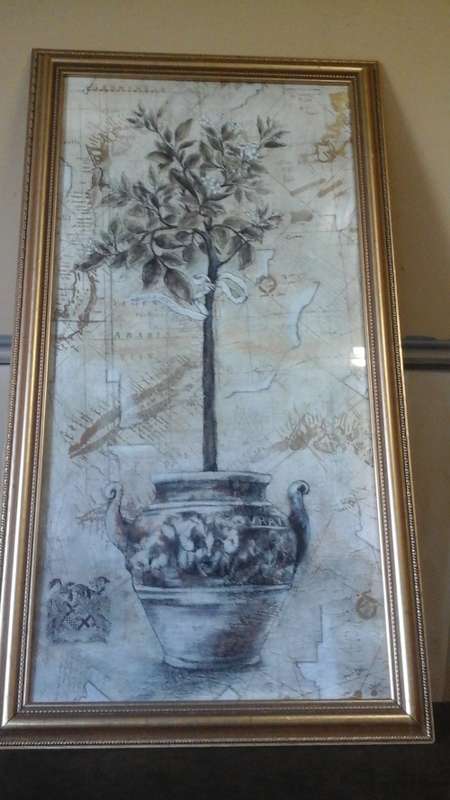 MAGNIFICENT FRAMED TREE IN A POT PRINT. SIGNED BRANDON. SIMPLY STUNNING PIECE!