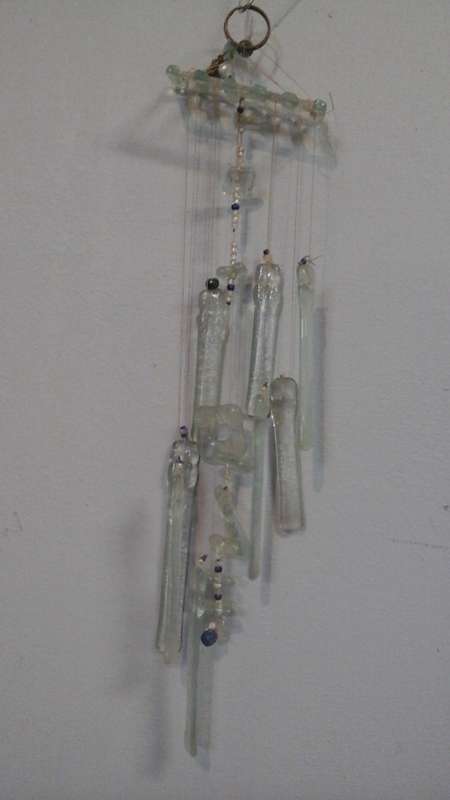 SIMPLY STUNNING GLASS AND BEAD WIND CHIMES. REALLY TERRIFIC PIECE!