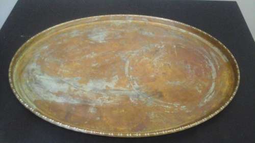 ABSOLUTELY EXQUISITE VINTAGE BRASS SERVING TRAY. STUNNING PIECE!