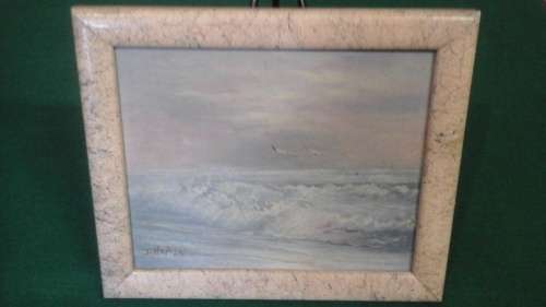 EXQUISITE FRAMED OIL ON BOARD OF A WATER SCAPE. SIGNED J. HOEVEN. MAGNIFICENT PIECE!