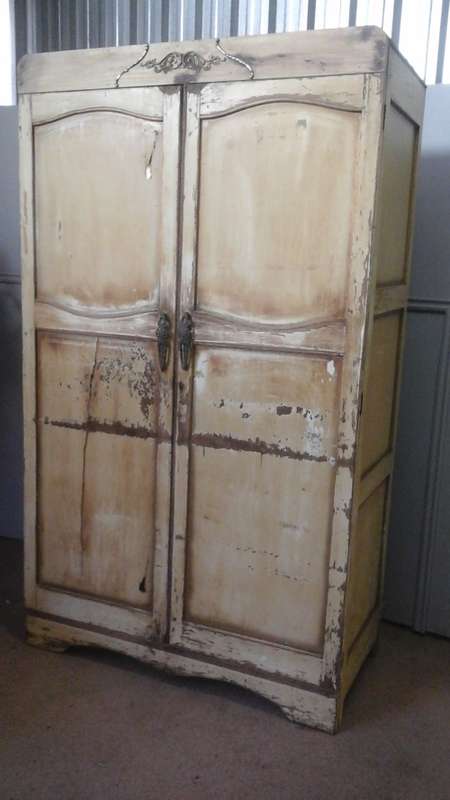 MAGNIFICENT VINTAGE TOTALLY SHABBY SHICK WARDROBE. WEAR & TEAR & HOLES ADDS CHARACTER. SPECTACULAR!