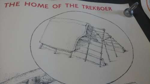 TERRIFIC VINTAGE SOUTH AFRICAN HISTORY VISUAL AID OF 'THE HOME OF THE TREKBOER' ISSUED BY SHELL!