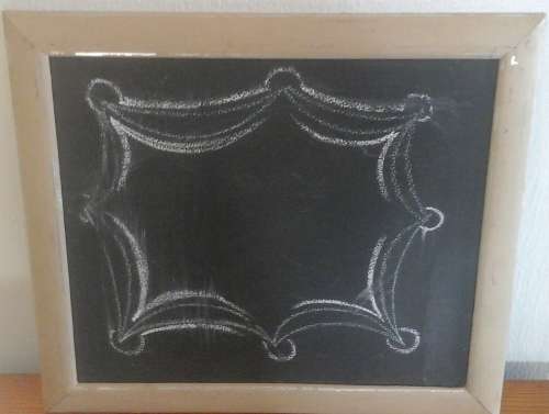 AWESOME FRAMED CHALK BOARD. TERRIFIC AND USEFUL PIECE!