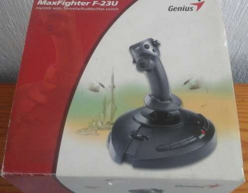 FANTASTIC GENIUS MAXFIGHTER F-23U JOY STICK WITH THROTTLE/ RUDDER/ HAT SWITCH.TERRIFIC PIECE!