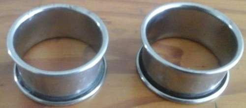 TWO GORGEOUS VINTAGE SERVIETTE RINGS. INSCRIBED 'MOM' & 'DAD'. TERRIFIC AND FANTASTIC SET!
