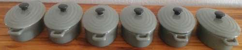 6 STUNNING FRANCE LOISIRS MINIATURE RAMEKINS WITH LIDS. FANTASTIC SET!
