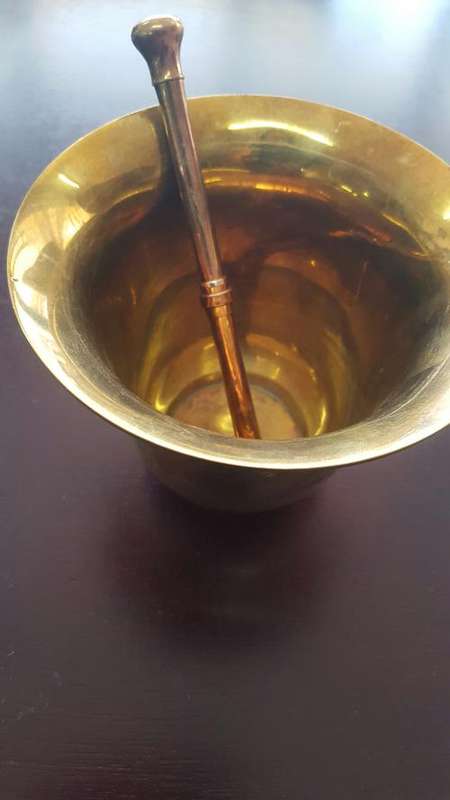 Beautiful brass pestle and mortar