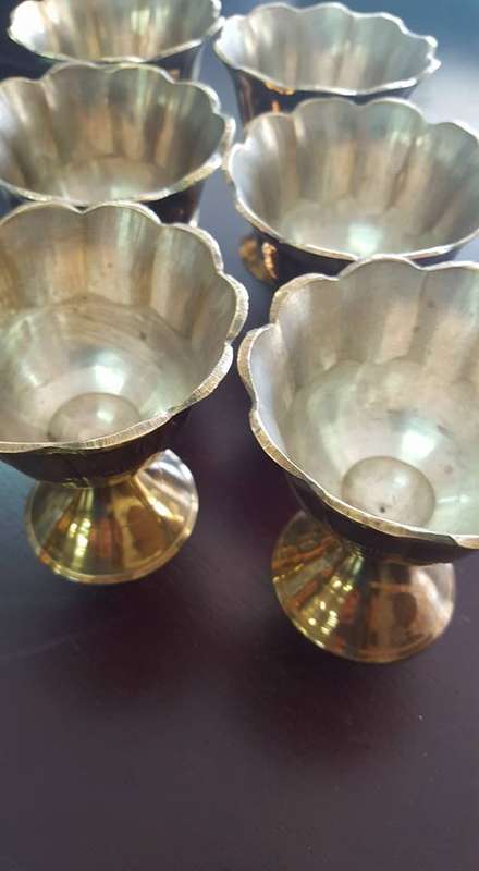 6 Beautiful brass goblets