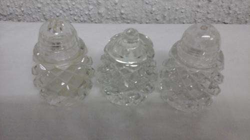 MAGNIFICENT CUT GLASS SALT AND PEPPER AND MUSTARD POT SET. MAGNIFICENT