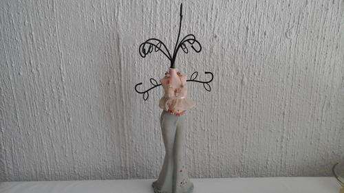 VERY HIP JEWELLERY MANNEQUIN. WIRE HANGERS CHIFFON BLOUSE AND DENIM BELL BOTTOMS